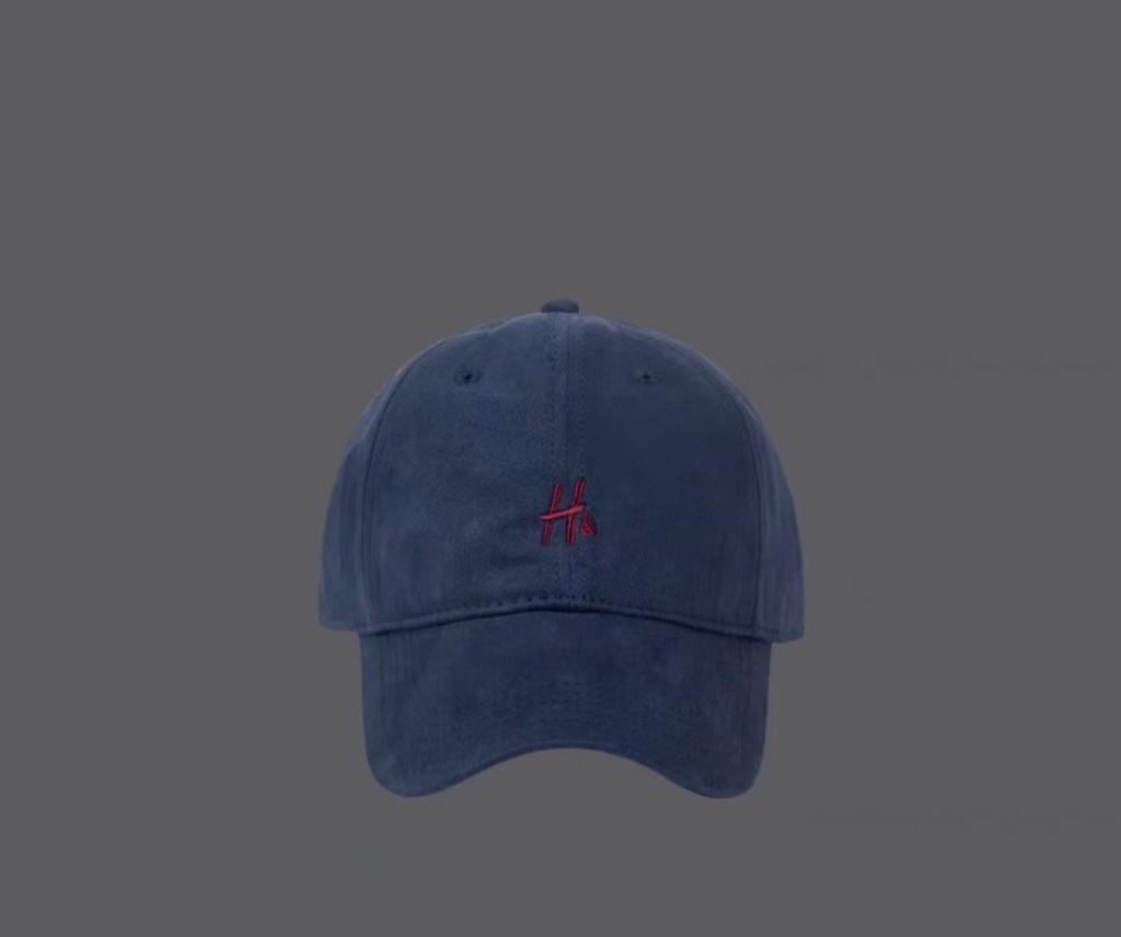 Baseball H Letter Cap For Women Cotton Wide Brim Hat Geometric Pattern Use Casual