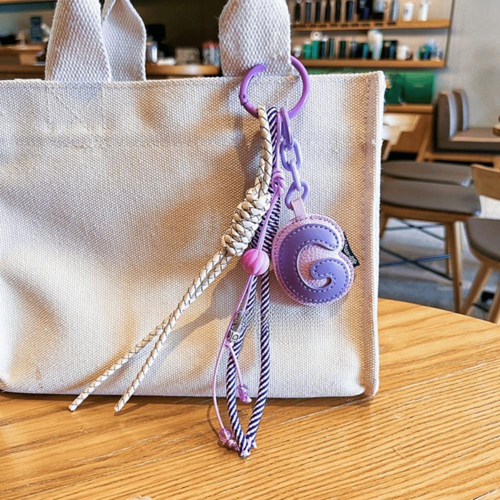 Leather Light Luxury Pendant INS-style Exquisite Girls' Bag Accessory Leather Key Chain  Women Men