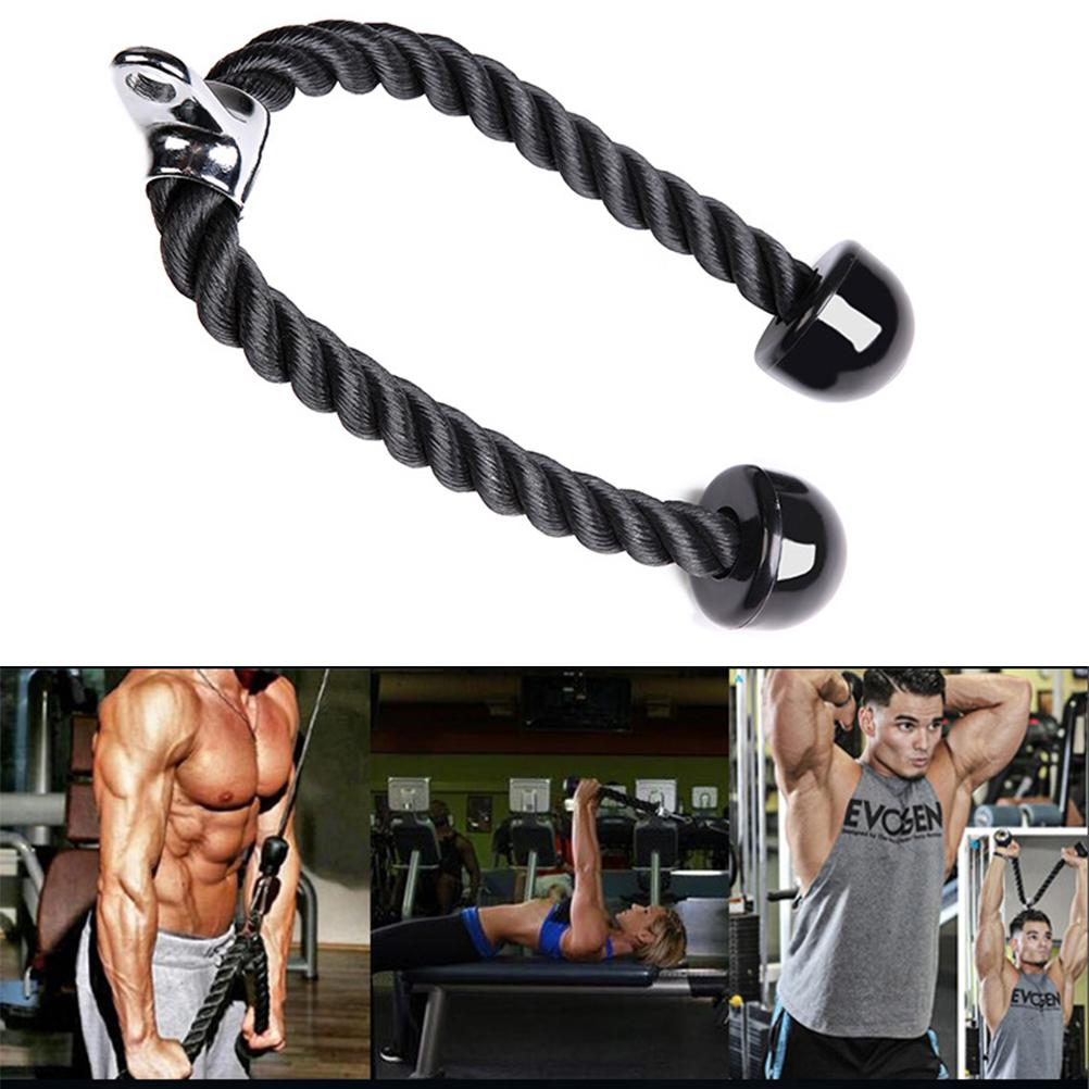 Tricep Rope Heavy Duty Abdominal Crunches Cable Pull Down Laterals Biceps Muscle Training Fitness