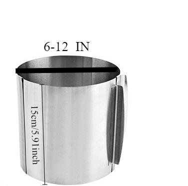 6-12 IN Adjustable Round Pastry Ring Mold for Making Chocolate Mousse Cheese Cake Jelly Baking Tools with Scale Easy To Clean