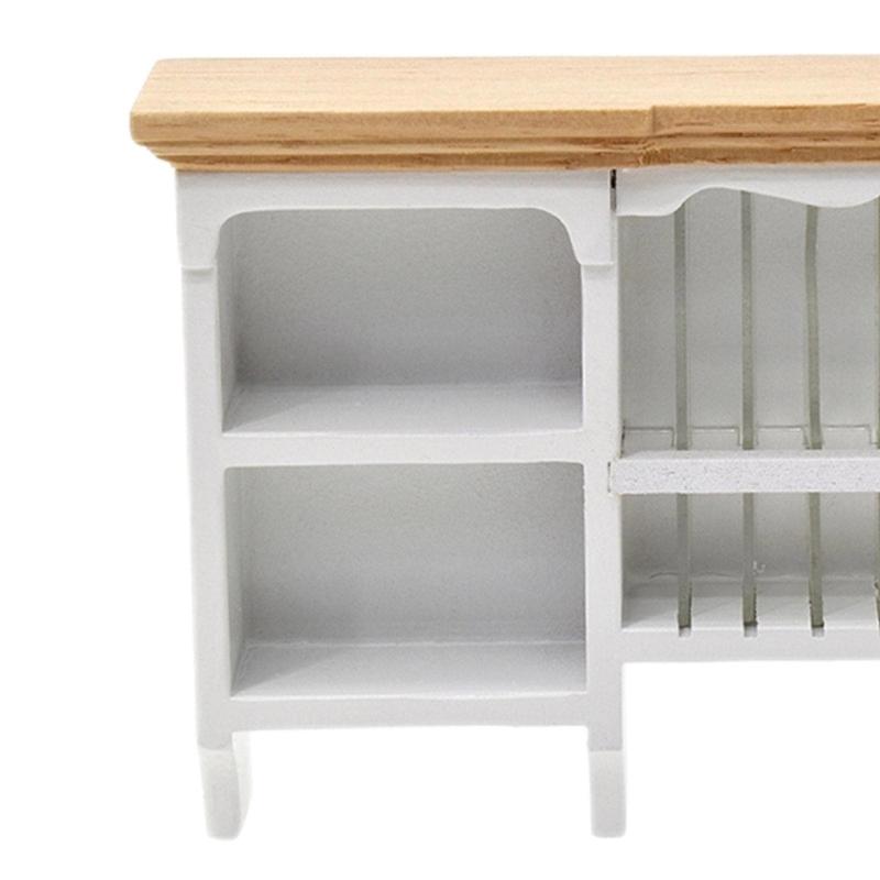 Display Shelf Miniature Display for 1:12 Scale Dollhouses, Perfect for Pretend Play and Display Realistic Wood Furniture
