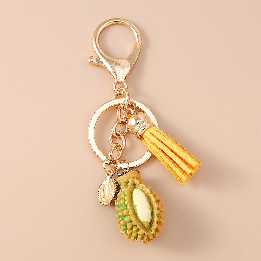 Fashion Resin Simulation Fruit Keychain Women Girls Chilli Strawberry Cherry Key Ring Pendants for Handbag Decor Jewelry Gifts