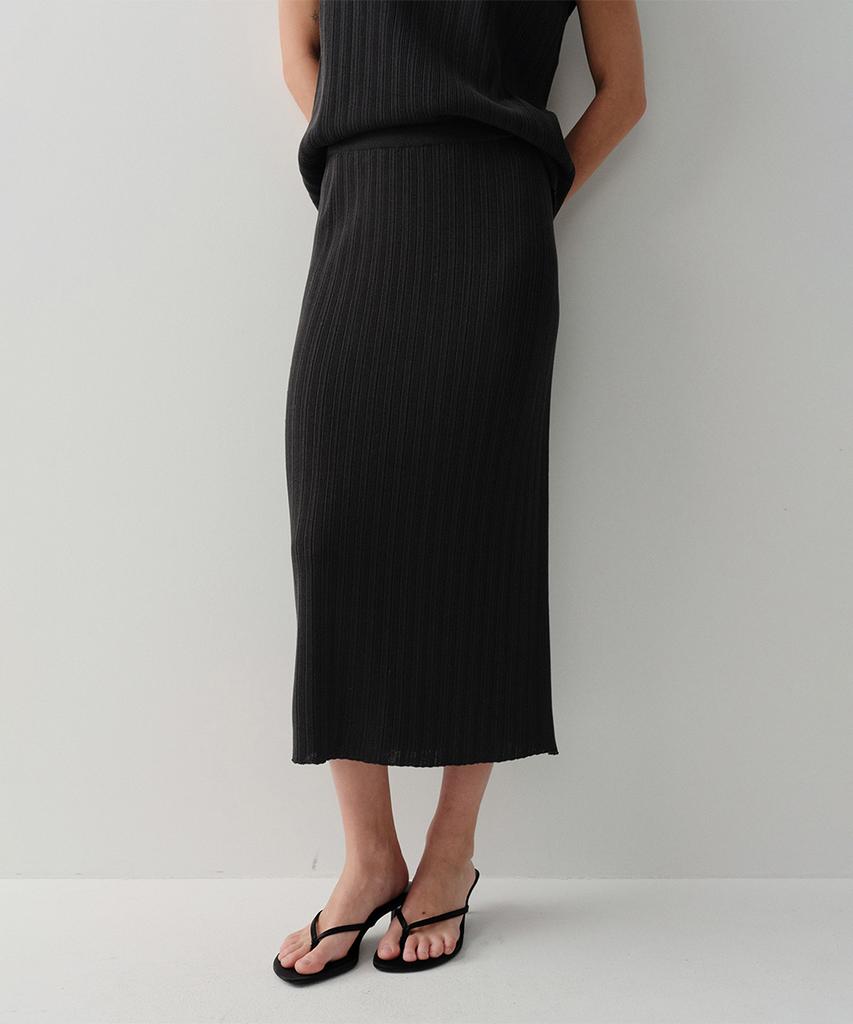 Ia Moi Pleats Knit Skirt (Black)
