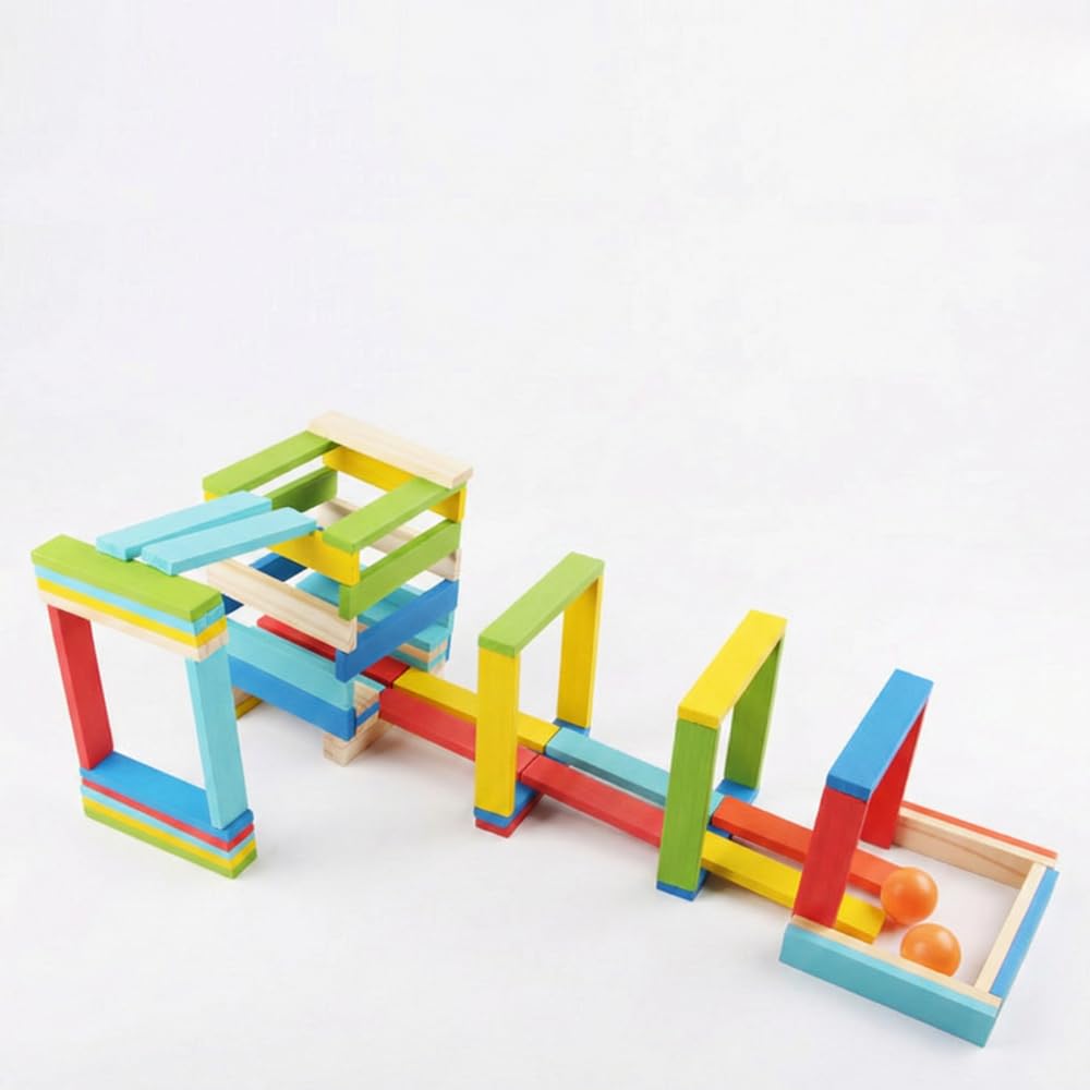 [100pcs] Wooden Building Blocks, STEM, for Boys Ages 4 and Up, Elementary School Students, Birthday Present, Assembly Fun for Adults Too [Complies