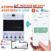 Rail Mounting Electricity Usage Monitor 2.4inch Color Display Digital Energy Meter Switch Breaker AC85V-265V 100A 26.5kW