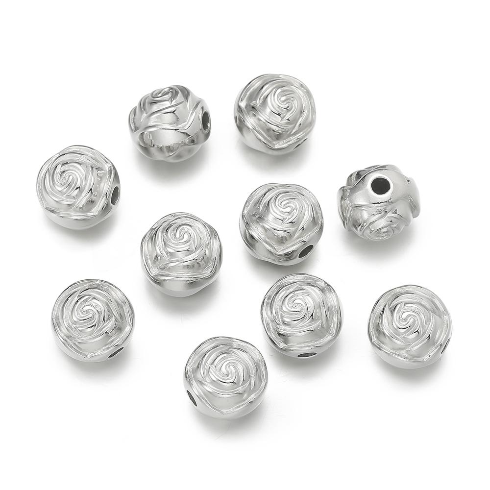 50pcs/lot CCB Spacer Beads Charms Antique Silver Color Spacer Beads Charms Pendants For DIY Bracelets Jewelry Making Accessories
