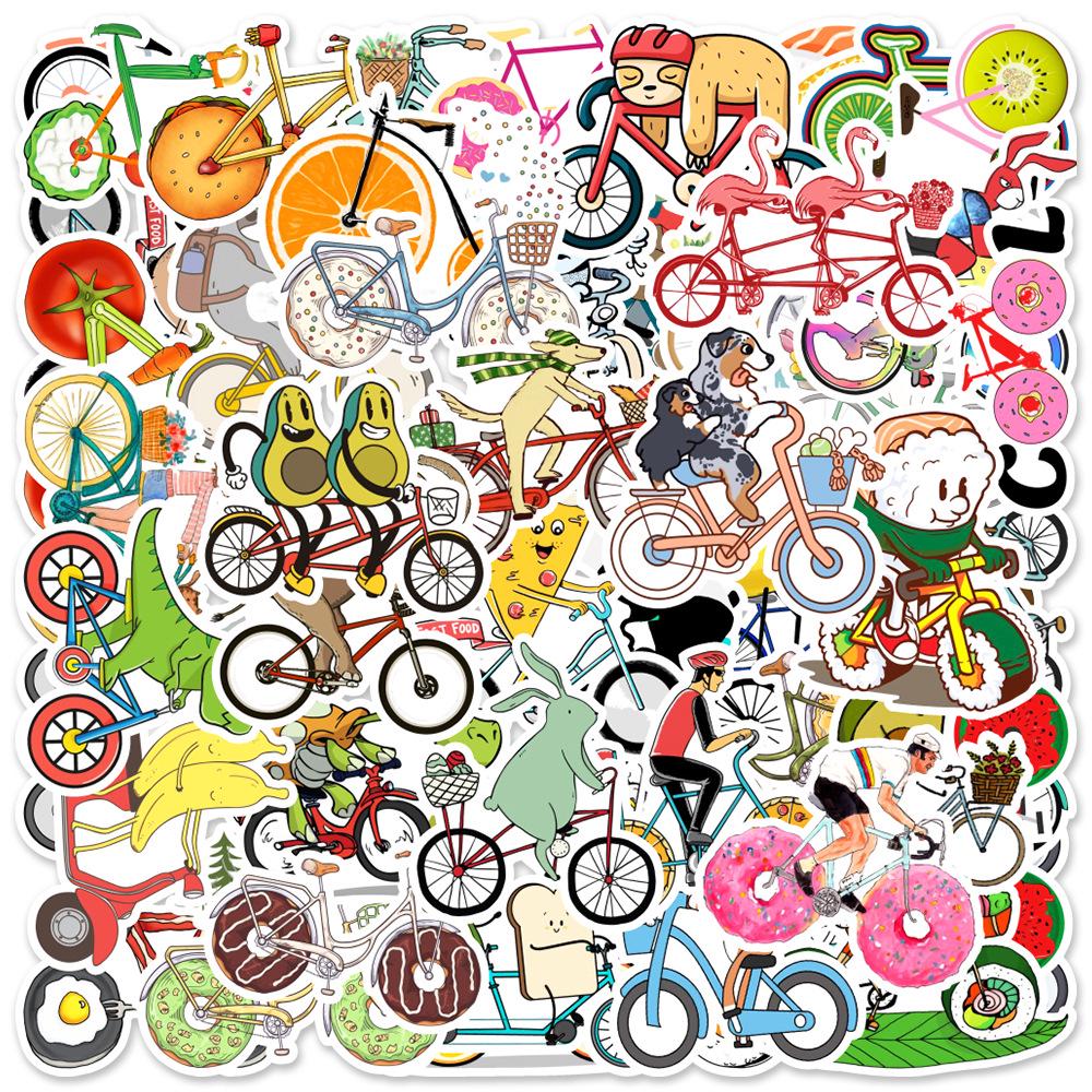 

50pcs Cute Bicycle & Skateboard Graffiti Stickers for Notebooks, Water Bottles, Luggage