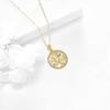 Huajie Owl Tree Branch Design Round Pendant Necklace for Women Light Luxury Banquet Fashion  Gift