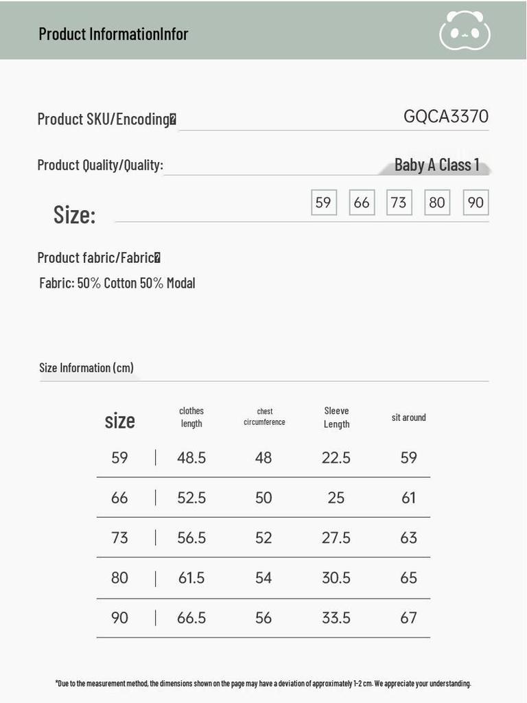 Guaqi Xiong Baby Modal Long Sleeve Lightweight Romper