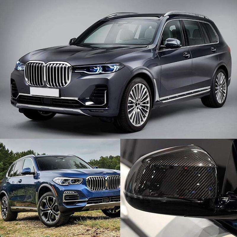 Carbon Fiber Rear View Mirror Cover, Car Side Mirror Cap Cover Fit For BMW X3 G01 X4 G02 X5 G05 X7 2018