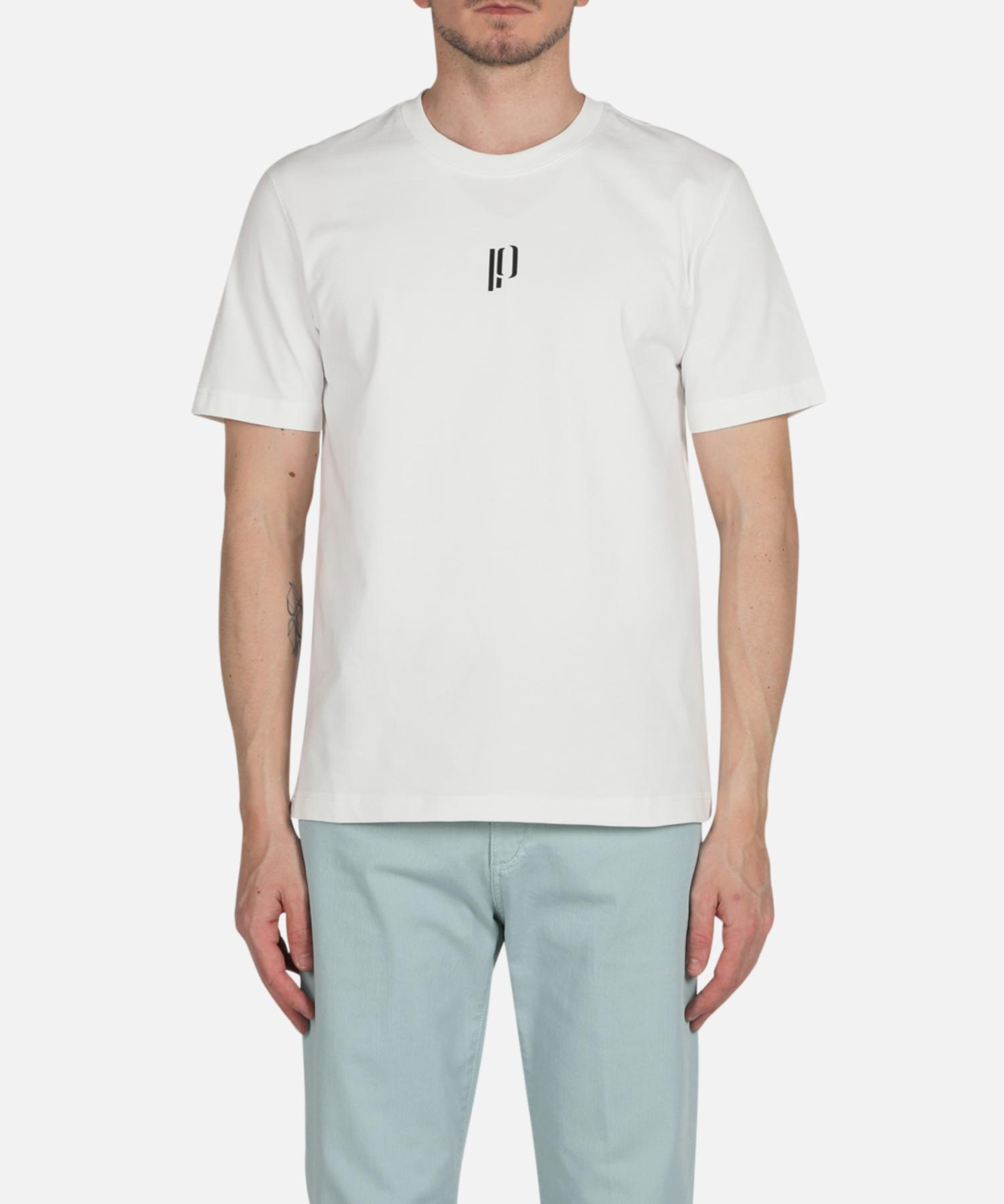 Panicalle Ivory Logo Short Sleeve T-Shirt Ivory/L