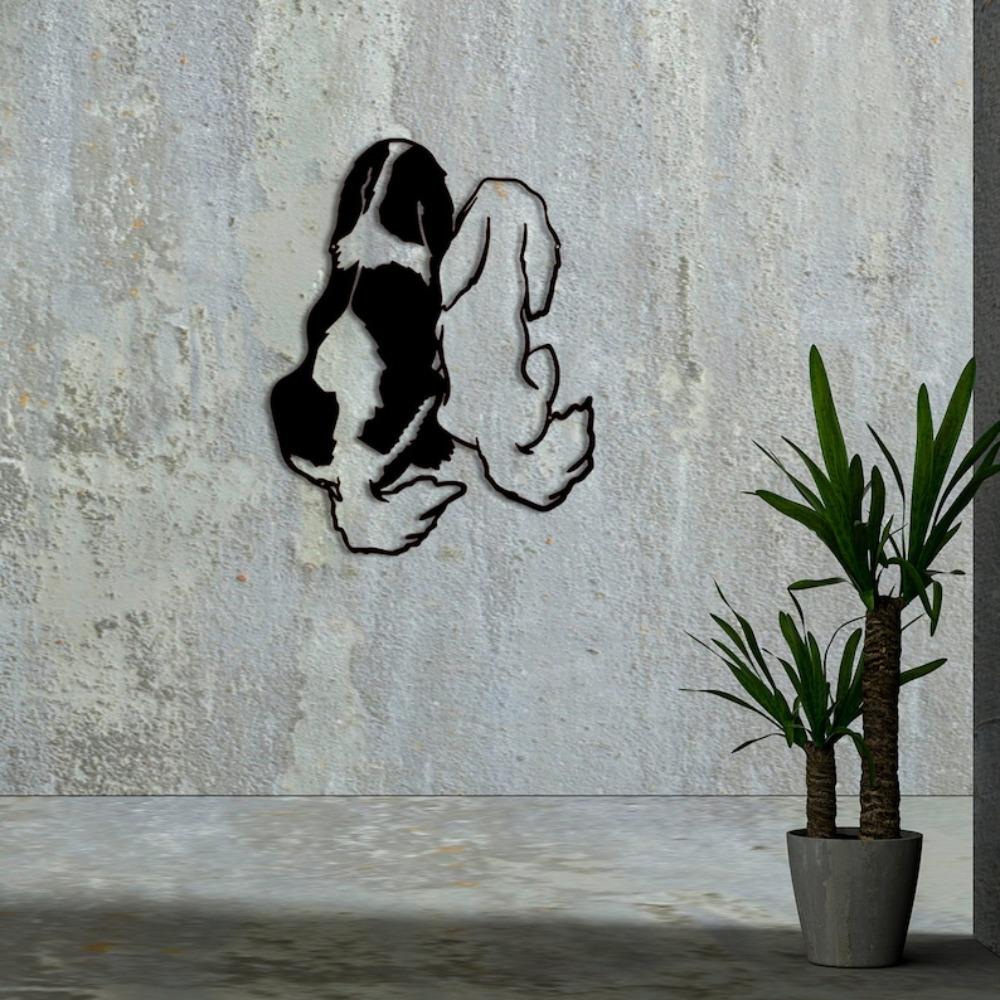 Minimalist Metal Dog Wall Art Sculpture Home Decor Indoor Outdoor Hanging Gift for Pet Lovers