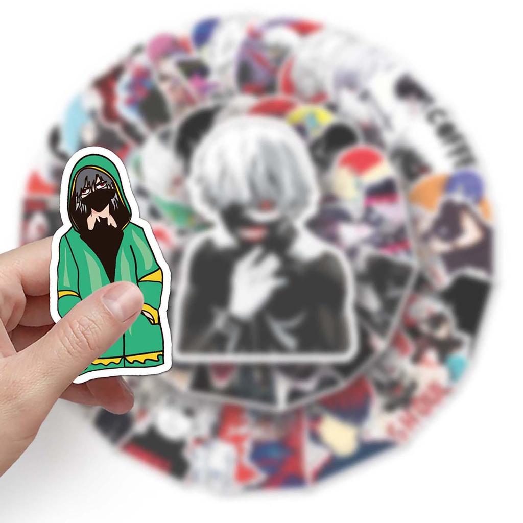 51-Piece Tokyo Ghoul Anime Graffiti Stickers for Laptop, Suitcase, Car, and Scooter.