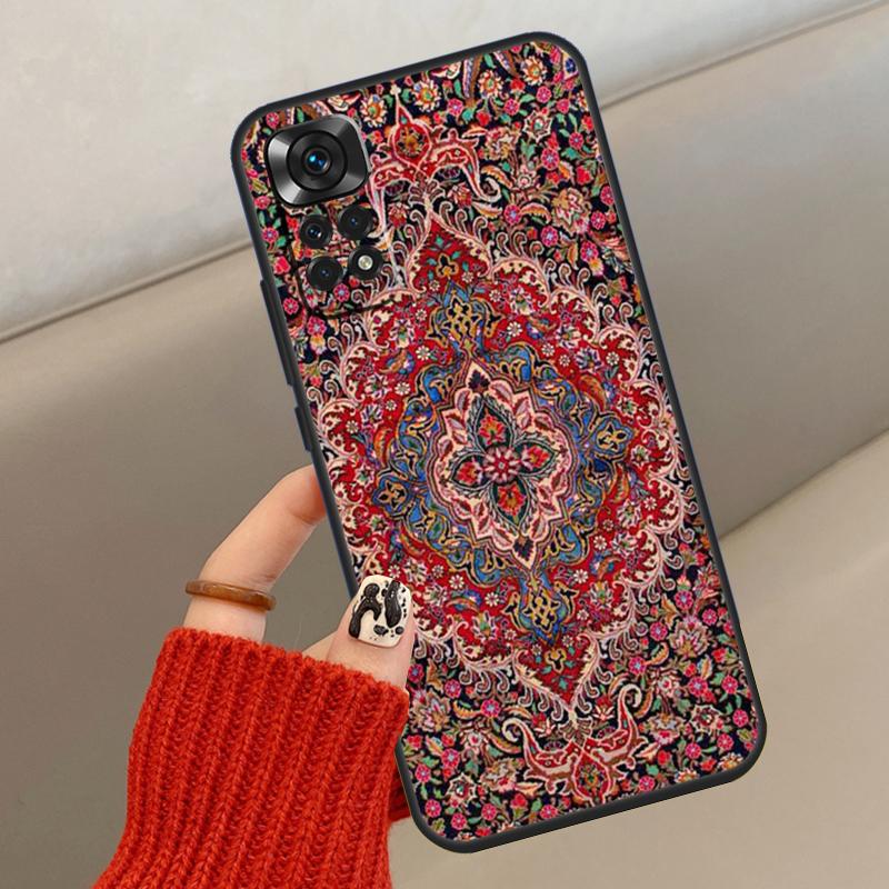 Persian Carpet Floral Pattern Phone Case For Xiaomi Redmi Note 8 9 10 11 12 Pro 11S 10S 9S 8T Redmi 10A 10C 9A 9C Cover