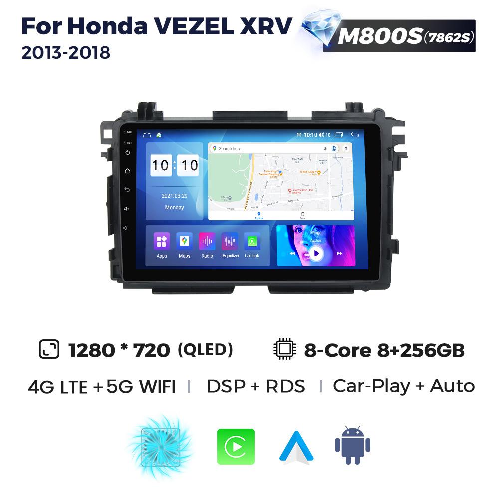8+256G Android Auto Wireless CarPlay All In One Car Radio For Honda HR-V HRV XRV Vezel 2013-2019 Stereo GPS Multimedia Player BT