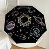 1pc Space Adventure: Planets, Stars, and Comets Umbrella with Plastic Handle,Suitable for All Seasons Home Travel Outdoor UmbrellaDD1764
