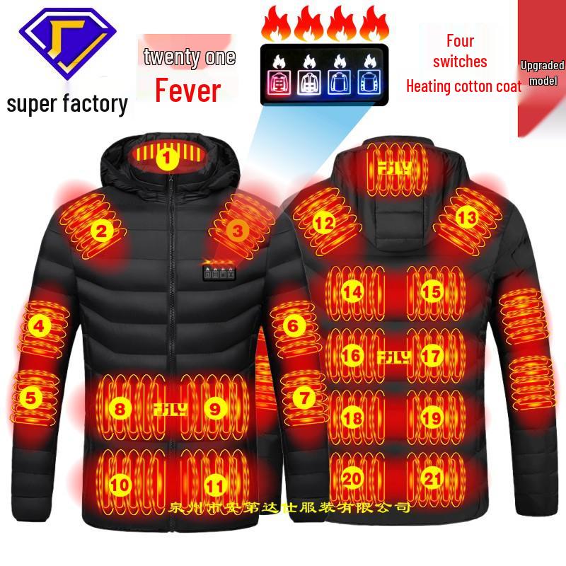 Smart Heated Cotton Jacket - Unisex Outdoor Full Body Warmth with Constant Temperature Control
