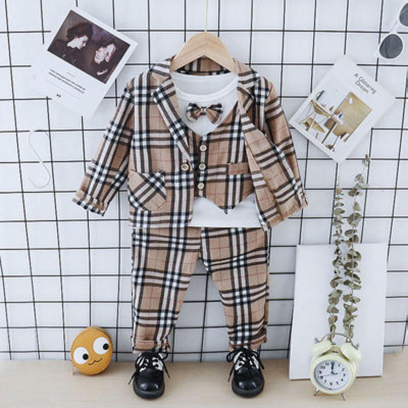 

Костюм трійка весняно-осінній дитячий повсякденний одяг 120 бежевий