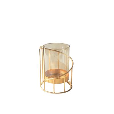 Retro Metall Blomvas Glas Blomsterarrangemang Dekorativ Vas Hydroponisk Vas För Vardagsrum Sovrum