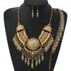 Tibetan Ethnic Tassel Jewelry Set: Necklace, Earrings, Bracelet & Sweater Chain