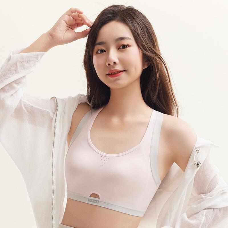Comfortable Anti-Bulge Sports Bra Vest for Junior & High School Girls - Autumn/Winter XL розовый