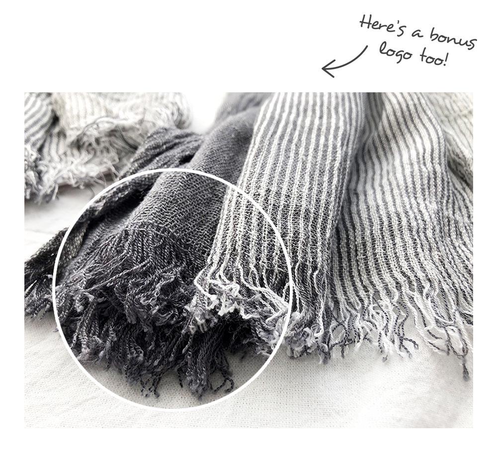Japanese & Korean Style Autumn/Winter Unisex Striped Scarf In Cotton, Linen & Silk