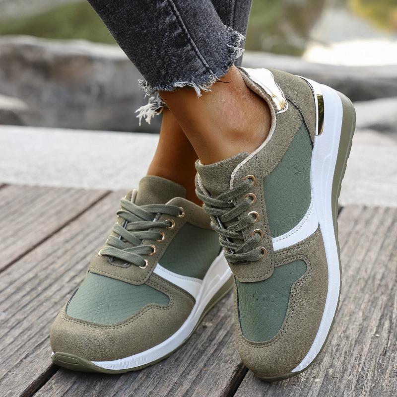Spring New Style Casual Oversized Lace-up Sports Shoes for Women, Thick-soled and Platform Heels, Women's Shoes