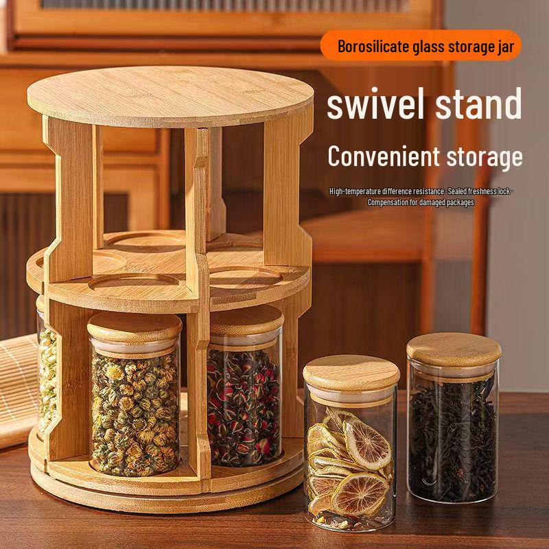 High Borosilicate Glass Kitchen Storage Jar Set - Transparent, Dustproof, Sealed Dispenser.