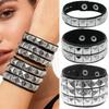Mode 3 Stück pro Set Damen Nieten Armband Armreif Größe Verstellbar In 2 Größen 5 Farboptionen Perfektes Geschenk Für Sie Handgelenkzubehör