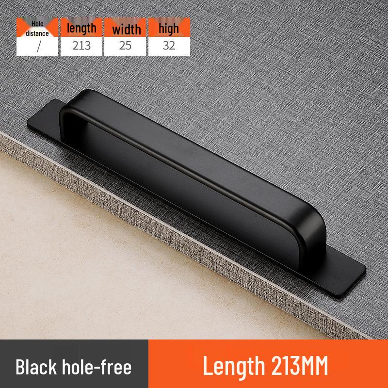 Aluminum Alloy No-Drill Anti-Theft Door Handle for Sliding, Bathroom, and Entrance Doors