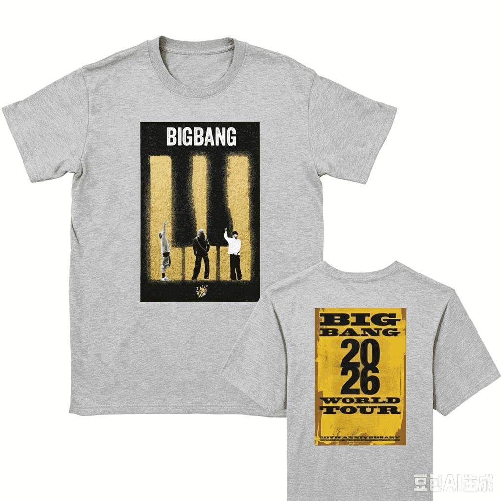 Hot Sale Bigbang 20th Anniversary World Tour 2026 Concert T-shirt Y2K Men Women Fashion Trendy T-shirt Retro Vintage Graphic Oversized T Shirt