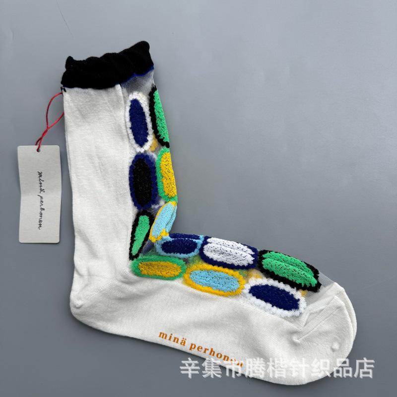 

Minagawa Akira mina perhonen Women s 30th Anniversary Silk Mid-Calf Socks - Spring/Summer Limited Edition One Size 36-40