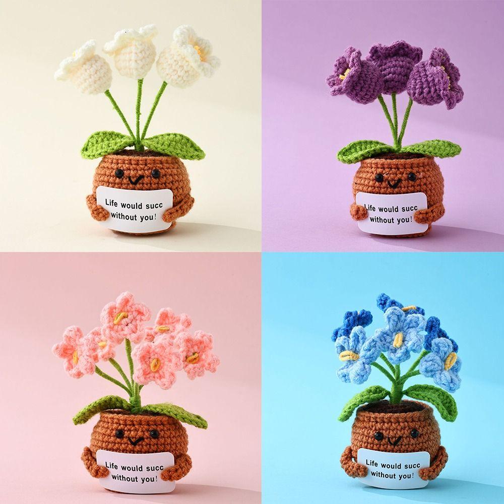 

Crochet Flower Knitted Plant Plant Wool Crochet Doll Wool Doll Cheer up Gifts for Party Decoration Style 10