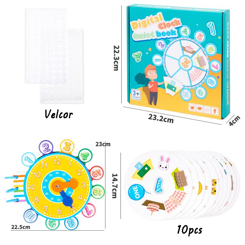 Montessori Wooden Number Puzzle Shape Color Sorting Clock Toys for Kids Early Education Penguin Patterns Time Learning