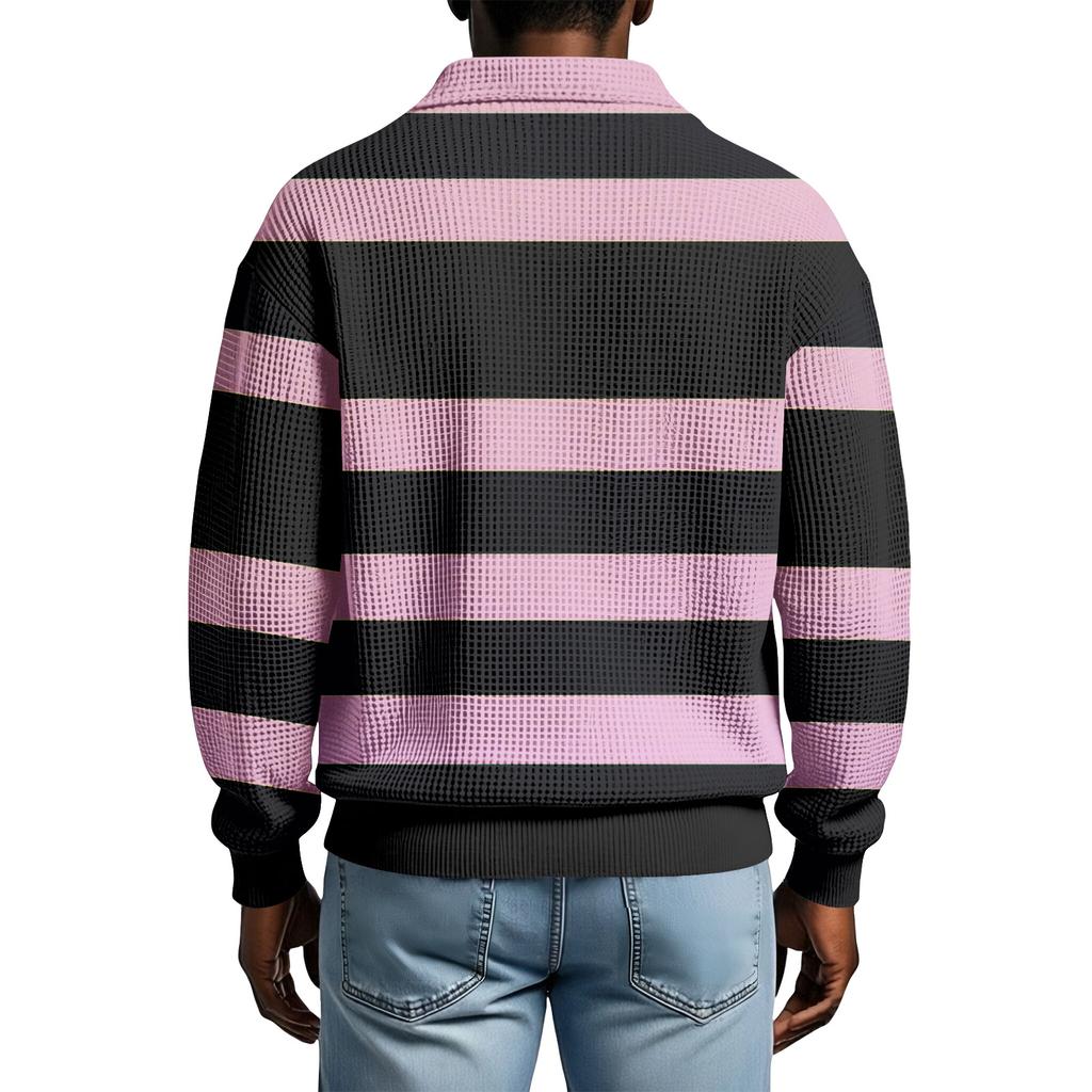 Top casual larg pentru bărbați, cu guler cămașă, mânecă lungă