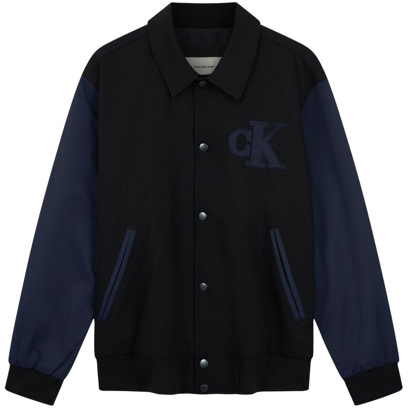

Calvin Klein American College Style Color Block Embroidered Polo Cotton Jacket Men Jackets 4RD400G L