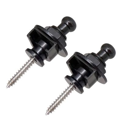 2 Pièces Bouton de Sangle de Guitare Embout Cheville Antidérapant Métal Tête Ronde Accessoire d'Instrument Set Kit