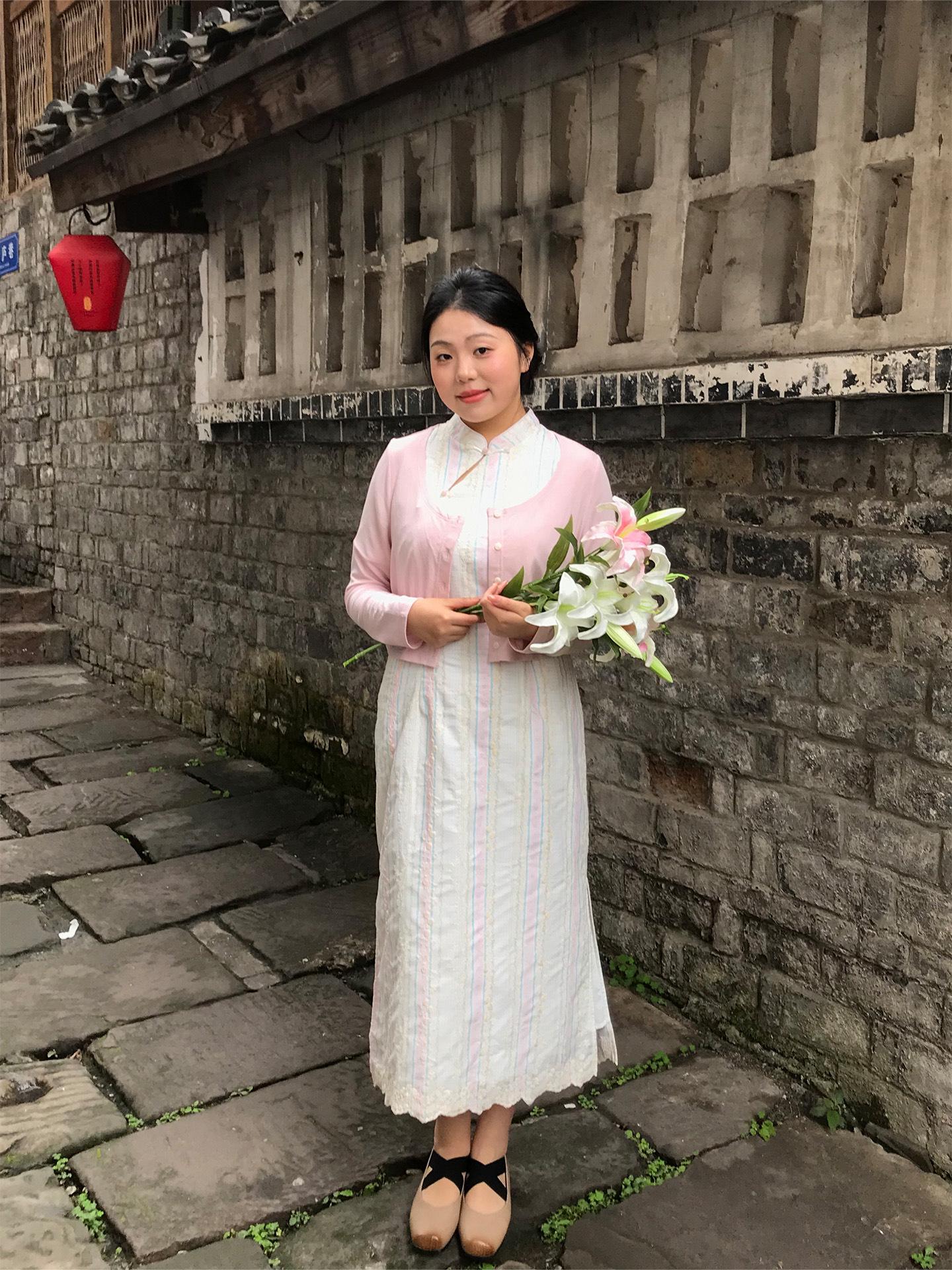 Plus Size Chinese Cheongsam & Knitted Cardigan Set - Summer 2026 M (52-57 kg)