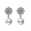 Latest Crystal Pearl Silver Plated Earrings for Women