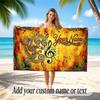 Music General Theme Beach Towel Personalized Custom Name & Text Soft Quick Dry Beach Towel for Swimming Travel