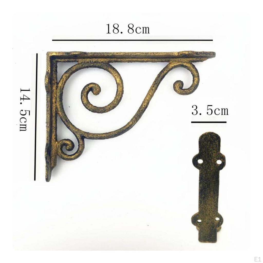 Suport de raft din fontă Aspect frecat aurit Volute europene clasice ornamentate