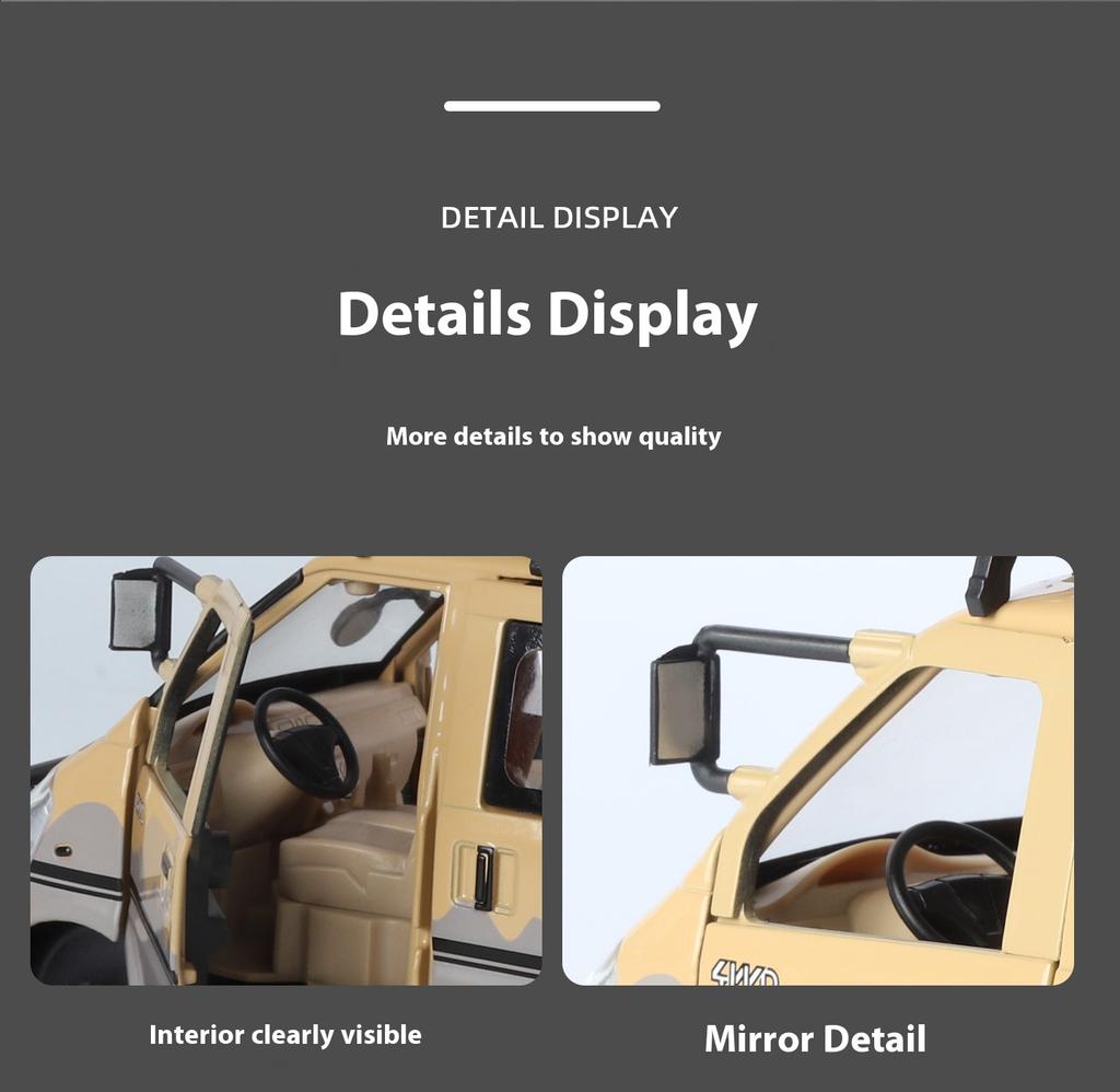 1/24 Alloy Die-cast Mitsubishi VAN Off-road Vehicle Model, Simulated Sound and Light, Children's Toy Car, Removable Accessories, Boys' Gift