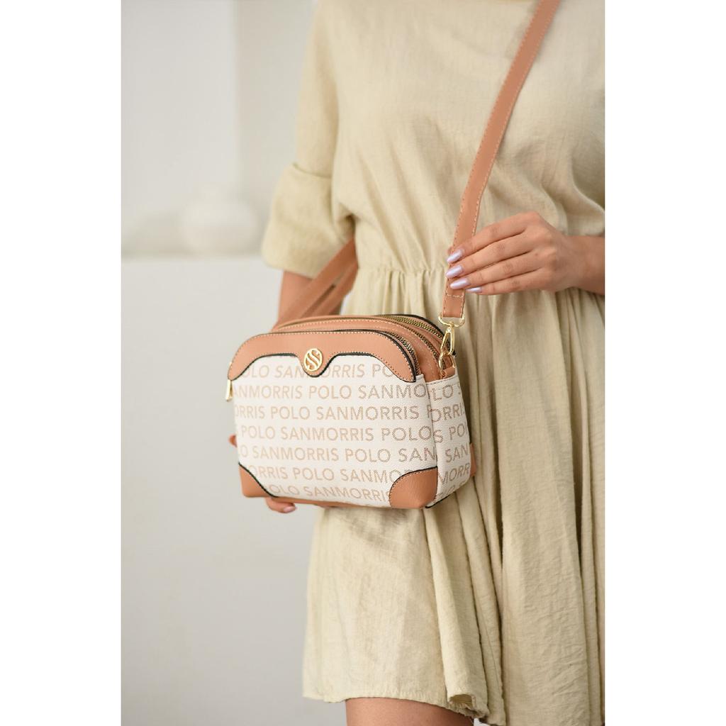 Verstellbare Schulter- und Umhängetasche für Damen mit Kreuzriemen und 4 Fächern