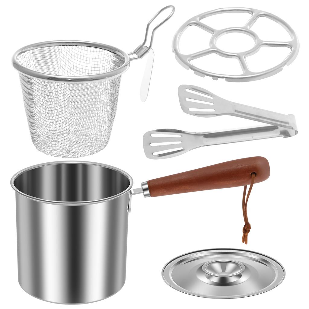 Stainless Steel Frying Pan Deep Fryer Pot with Filter Lids Non-stick Deep Fryer Kitchenware Frying Household for Cooking Kitchen