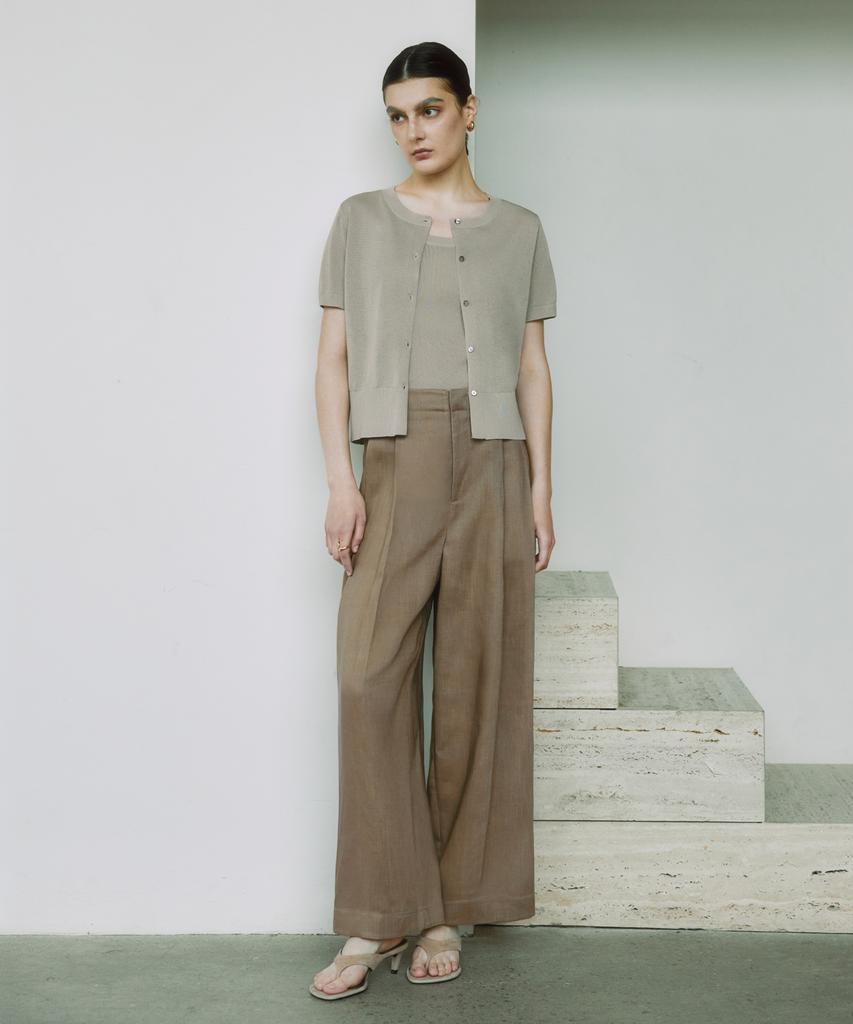 ZEROSTREET [2 Colors] Le Zero Linen Double-Pleat Wide Pants