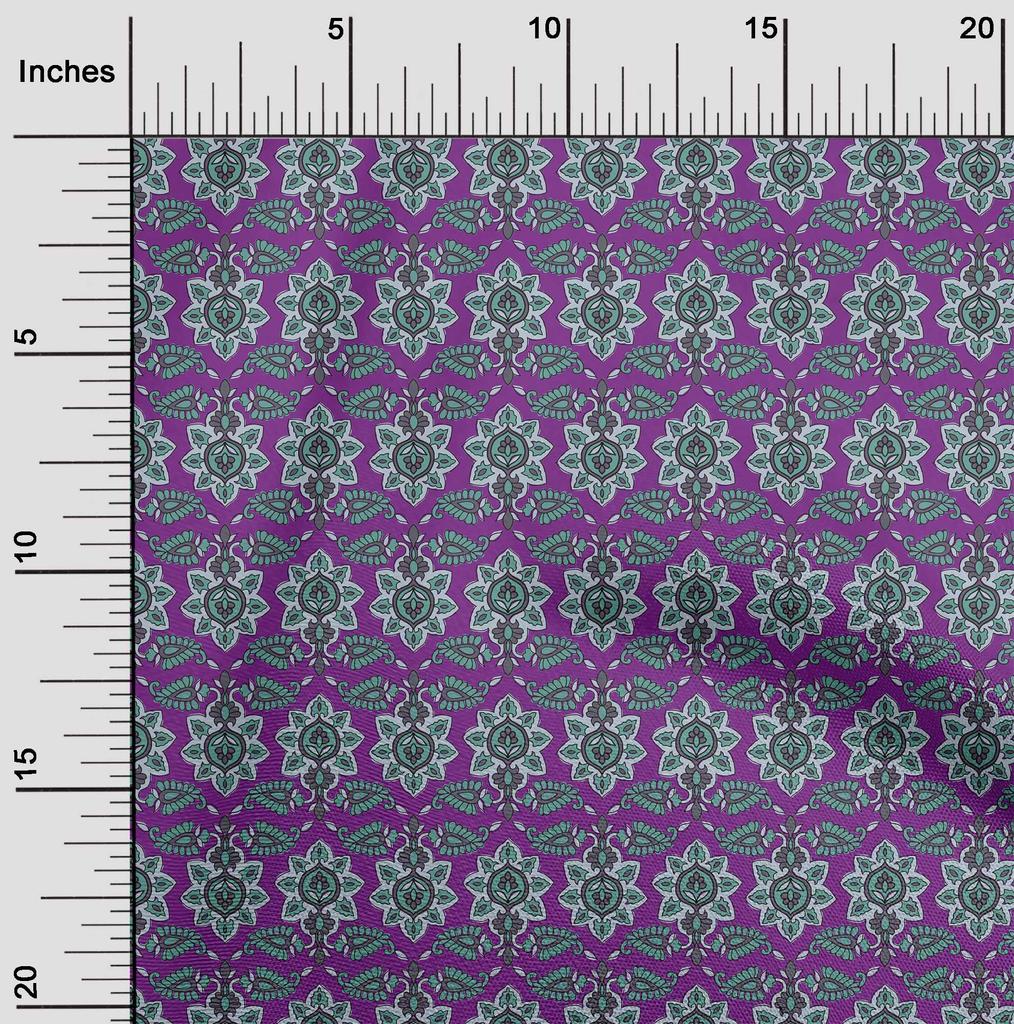 oneOone Cotton Flex Fabric Floral & Paisley Block Print Sewing Fabric BTY 40 Inch