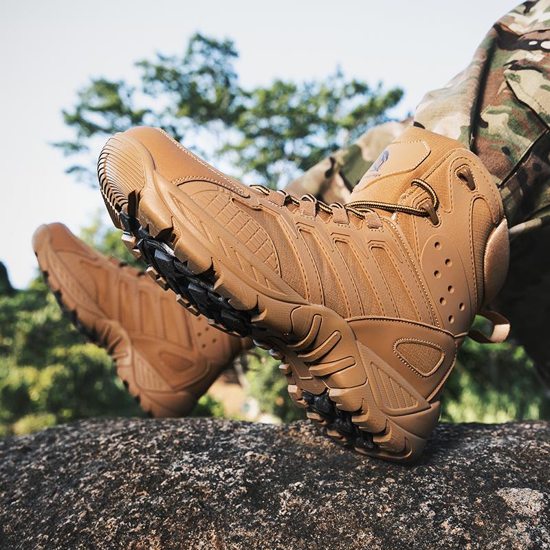 Men Tactical Boots Plus Army Military Ankle Hiking Shoes Work Casual Brand Outdoor Anti-Slip Climbing Shoes Waterproof Size Boot