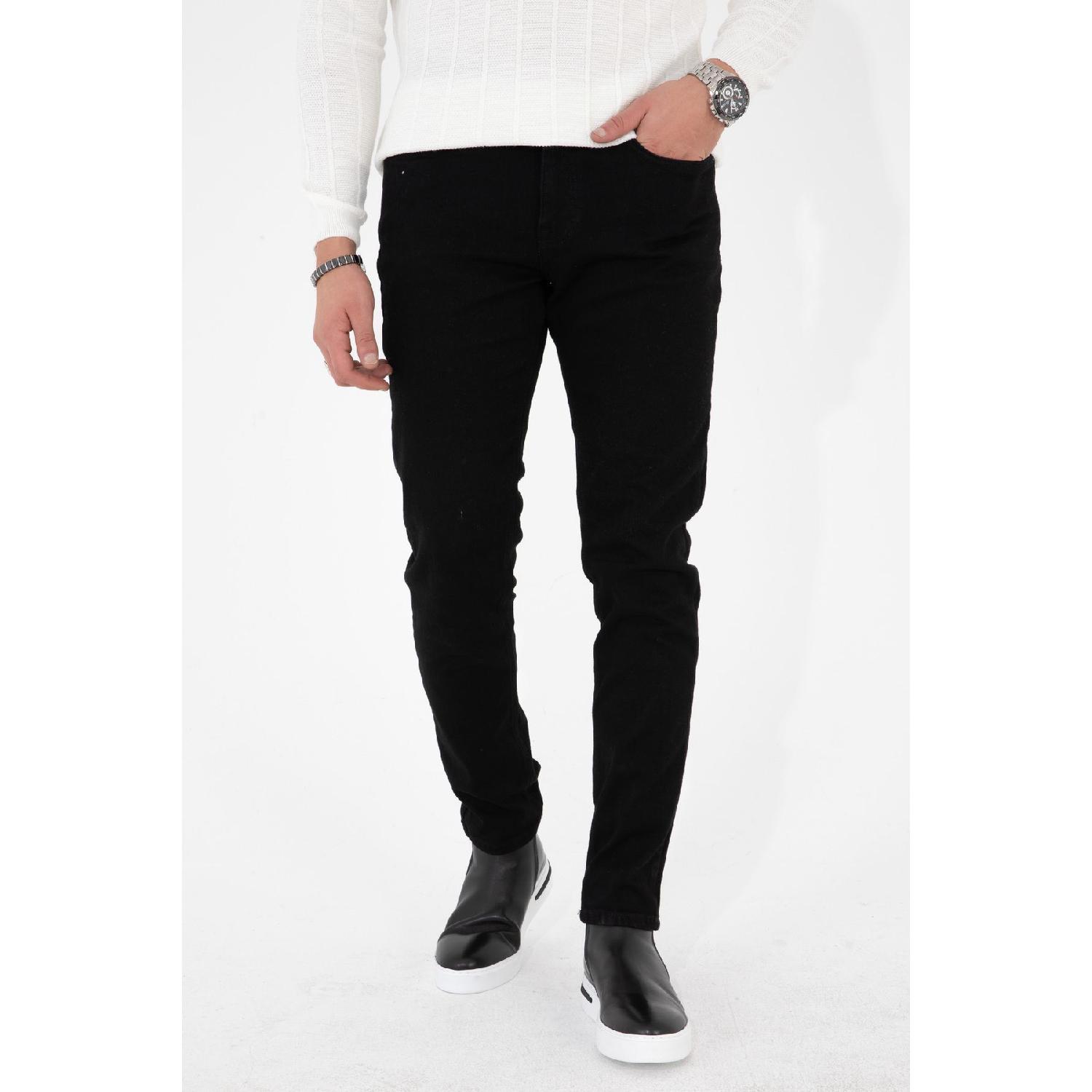 

Men s Black Slim Fit Lycra Flexible Jeans Denim Trousers Hlt He001937 28/31 сірий колір