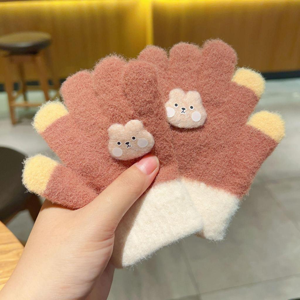 Warm Cartoon Rabbit Gloves for Toddlers 1-3 Years – Autumn/Winter Cold Protection