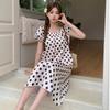 Chic and Beautiful Polka Dot Bubble Sleeve Dress, Summer New Women's Long Dress